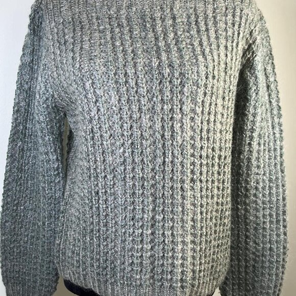 VTG Chunky Green Sweater Mod GoGo Preppy Lagen Cottage Core Luxury AFL-CIO Tag - Picture 4 of 5